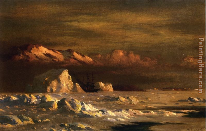 Ship and Icebergs painting - William Bradford Ship and Icebergs art painting